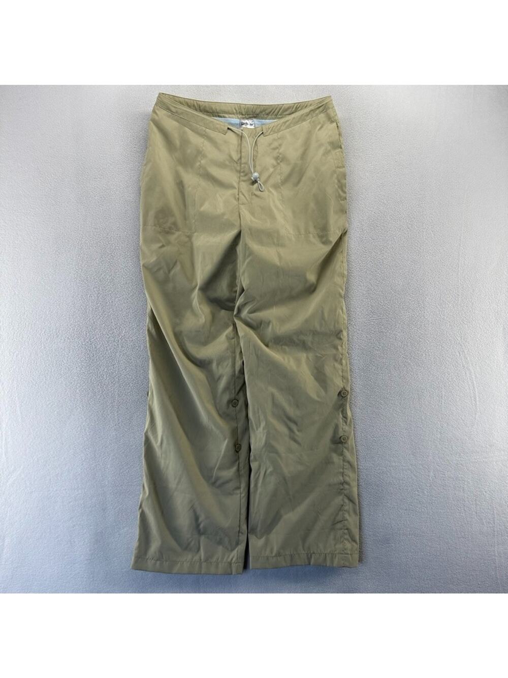 Vintage Nike Pants Women's Medium Tan Brown Baggy Tech 10 in leg Paratrooper y2k